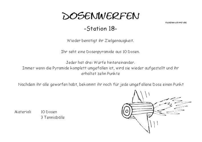 Stationsbeschreibung Dosenwerfen