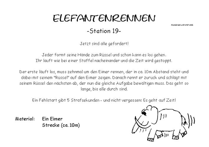 Stationsbeschreibung Elefantenrennen