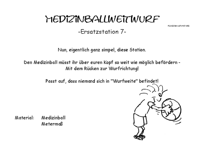 Stationsbeschreibung Medizinballweitwurf